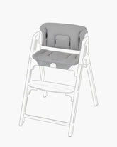 Momcozy high chair cushion gray seat pad provides soft support for comfortable feeding.