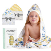Momcozy hooded baby towel soft cloud texture for gentle post-bath wrap.