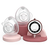 Momcozy hospital-grade wearable pump front view, compact and hands-free for on-the-go pumping.