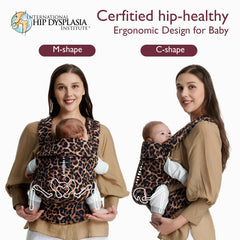 Momcozy Leopard adjustable sizing showcases growth from newborn to toddler.