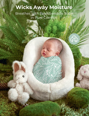 Momcozy muslin Best Wishes swaddle Wild Pals, colorful companion for soft daytime snuggles.