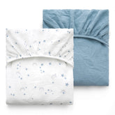 Momcozy muslin fitted crib sheet 360 wrap shows secure fit for safe sleep