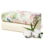 Momcozy Plant Kingdom swaddle blanket shows breathable fabric for baby comfort.