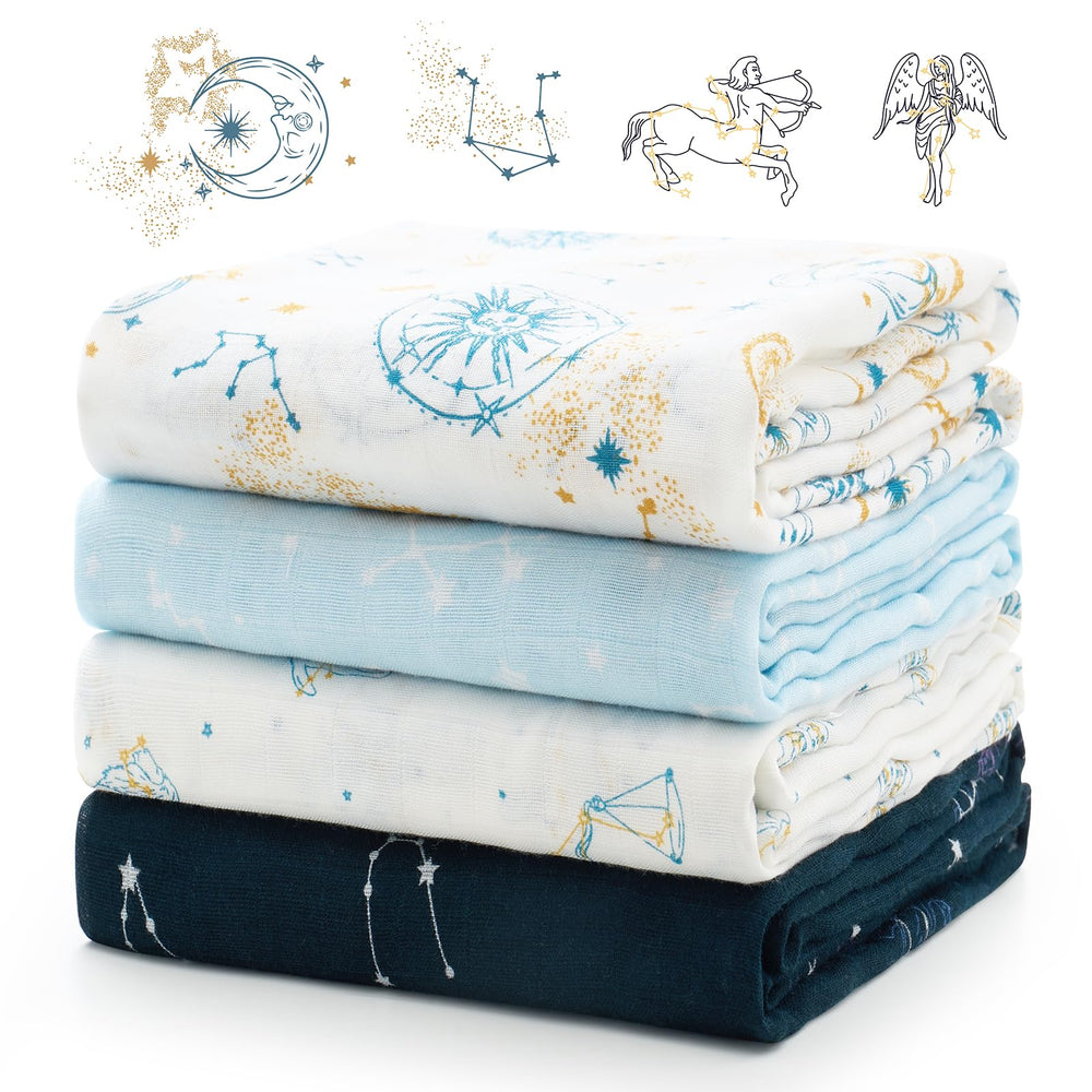 Momcozy muslin swaddle blanket close-up shows silky-soft texture ideal for gentle newborn skin.