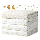 Momcozy muslin swaddle blanket soft texture for soothing newborn sleep.