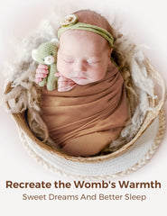 Momcozy muslin swaddle stretchy comfort promotes secure, soothing movement for overnight sleep