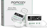 Momcozy nasal aspirator top view shows compact bedside-ready design.