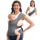Momcozy portable baby carrier folded into a compact hip pouch for travel convenience.