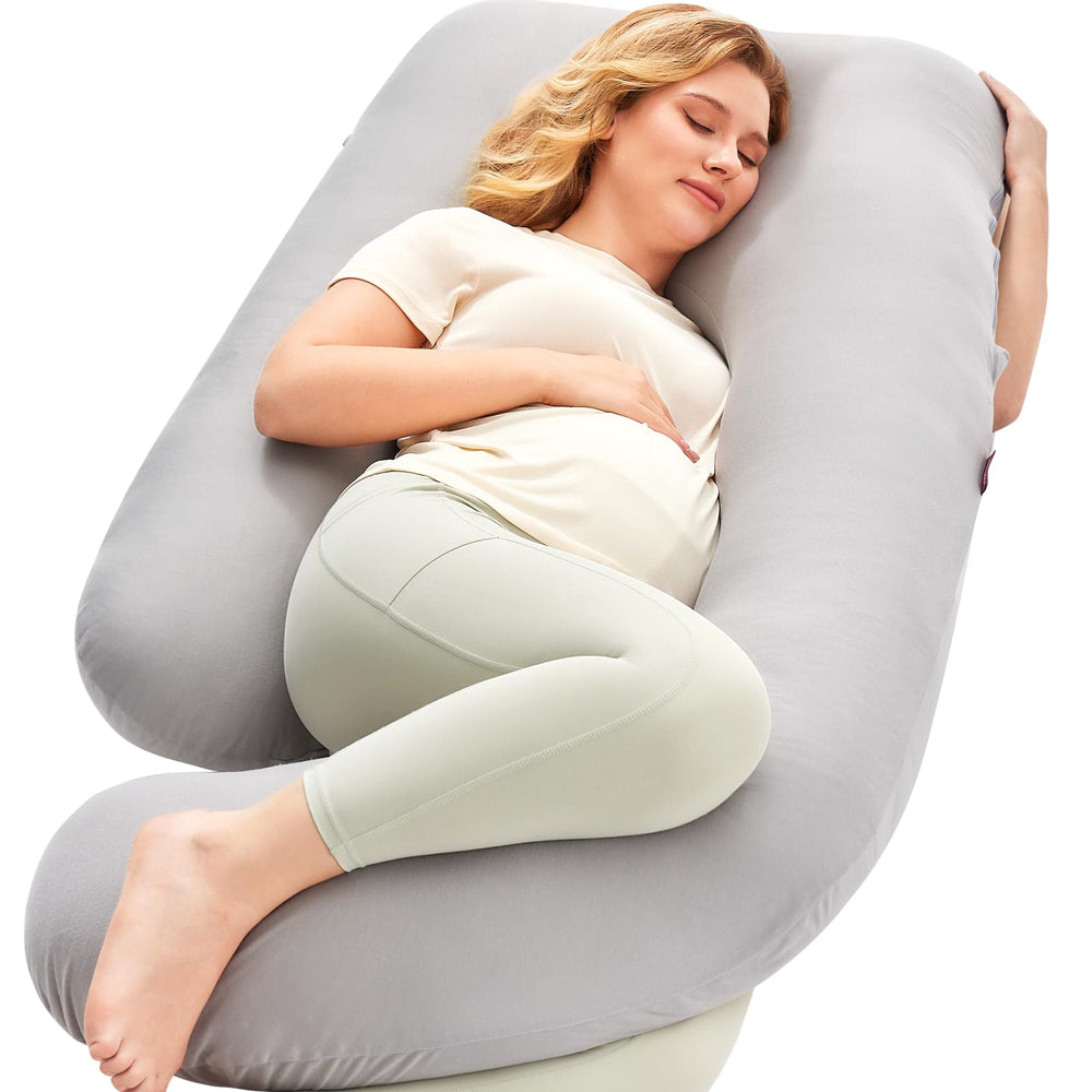 Momcozy pregnancy pillow full-body U-shaped supports head to toe for comfortable sleep