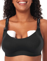Momcozy pumping bra fits wearable pumps with secure support for comfortable pumping.