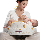 Momcozy safety-guard-nursing-pillow cradles baby for secure feeding with one-hand support