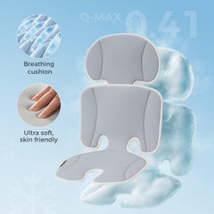 Momcozy stroller cooling pad side view shows two-piece design for custom fit.