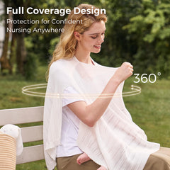 Momcozy ultra-light nursing cover travel-compact folds flat for diaper bag storage.