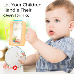 Momcozy universal juice box holder demonstrates versatile fit for various pouches and small cartons