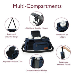 Momcozy universal stroller organizer phone pocket keeps essentials within reach.