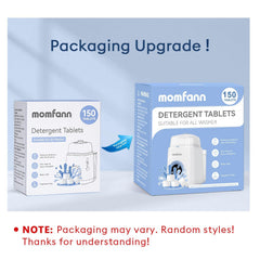 MOMFANN tablets dissolving action shown for simple, effective cleaning
