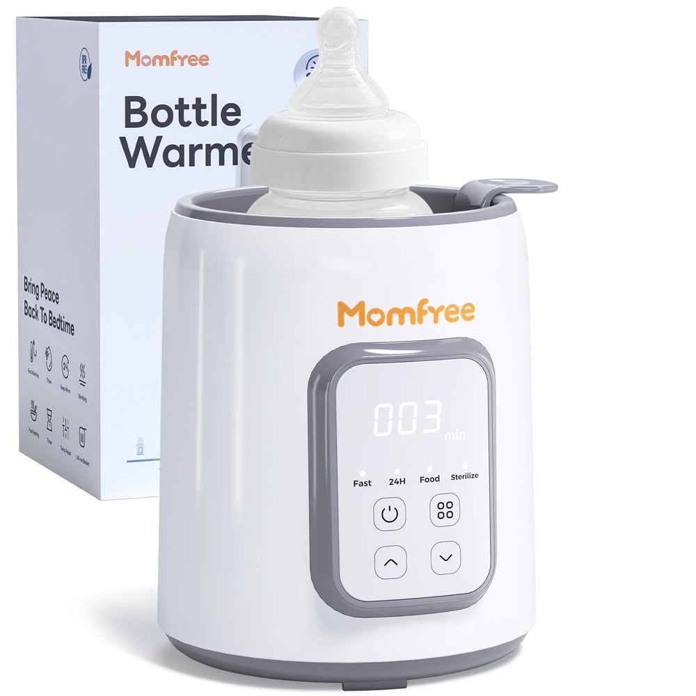 Momfree bottle warmer 8-in-1, quick warming for night feeds.