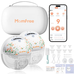 Momfree Upgraded F6 hands-free pump front view for discreet pumping on the go.