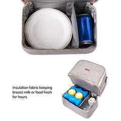 MOMIGO bottom layer stores up to six milk bottles with an ice pack