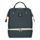 MOMIGO breast pump backpack blue, portable hands-free design for busy outings.