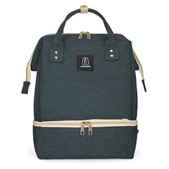 MOMIGO breast pump backpack blue, portable hands-free design for busy outings.