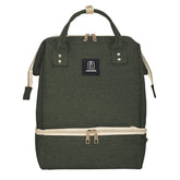 MOMIGO breast pump backpack front view highlighting portable design for on-the-go pumping convenience.