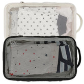 MOMIGO diaper bag organizer 2-pack in black and white keeps essentials neatly separated.