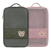 MOMIGO diaper bag organizer pouch in green keeps baby essentials neatly separated and accessible.