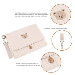 MOMIGO waterproof diaper bag pods, wipe-clean surface for quick messes during travel.