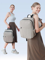 MOMINSIDE Diaper Bag Backpack interior layout shows organized pockets for baby essentials