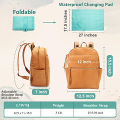 MomInside diaper bag backpack with stroller straps supports hands-free outings.