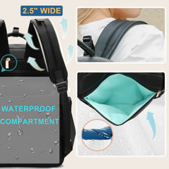 MOMINSIDE diaper bag wet-dry pocket - separates soiled items for quick changes.