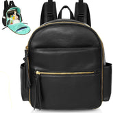 MOMINSIDE small diaper bag backpack front view highlights organized pockets for quick changes