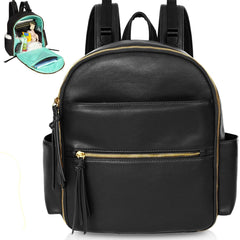 MOMINSIDE small diaper bag backpack front view highlights organized pockets for quick changes