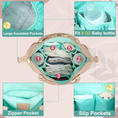 MOMINSIDE small leather diaper tote Ivory strap-removable shows hands-free versatility.