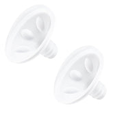Momlacto 15mm cushion flange insert shown with Spectra S1/S2 for comfortable pumping
