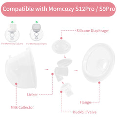 Momlacto duckbill valve closeup highlights spill-free milk transfer.