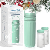 MomMed breast milk cooler with secure closed lid for leakproof transport.