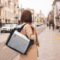 Mommore breast pump bag side-pocket opening enables easy pump access