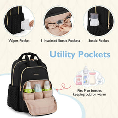 mommore diaper bag backpack quilting detail adds stylish everyday versatility