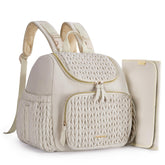 mommore diaper bag small backpack front-view showcases compact, stylish design for hands-free daily use.