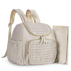 mommore diaper bag small backpack front-view showcases compact, stylish design for hands-free daily use.