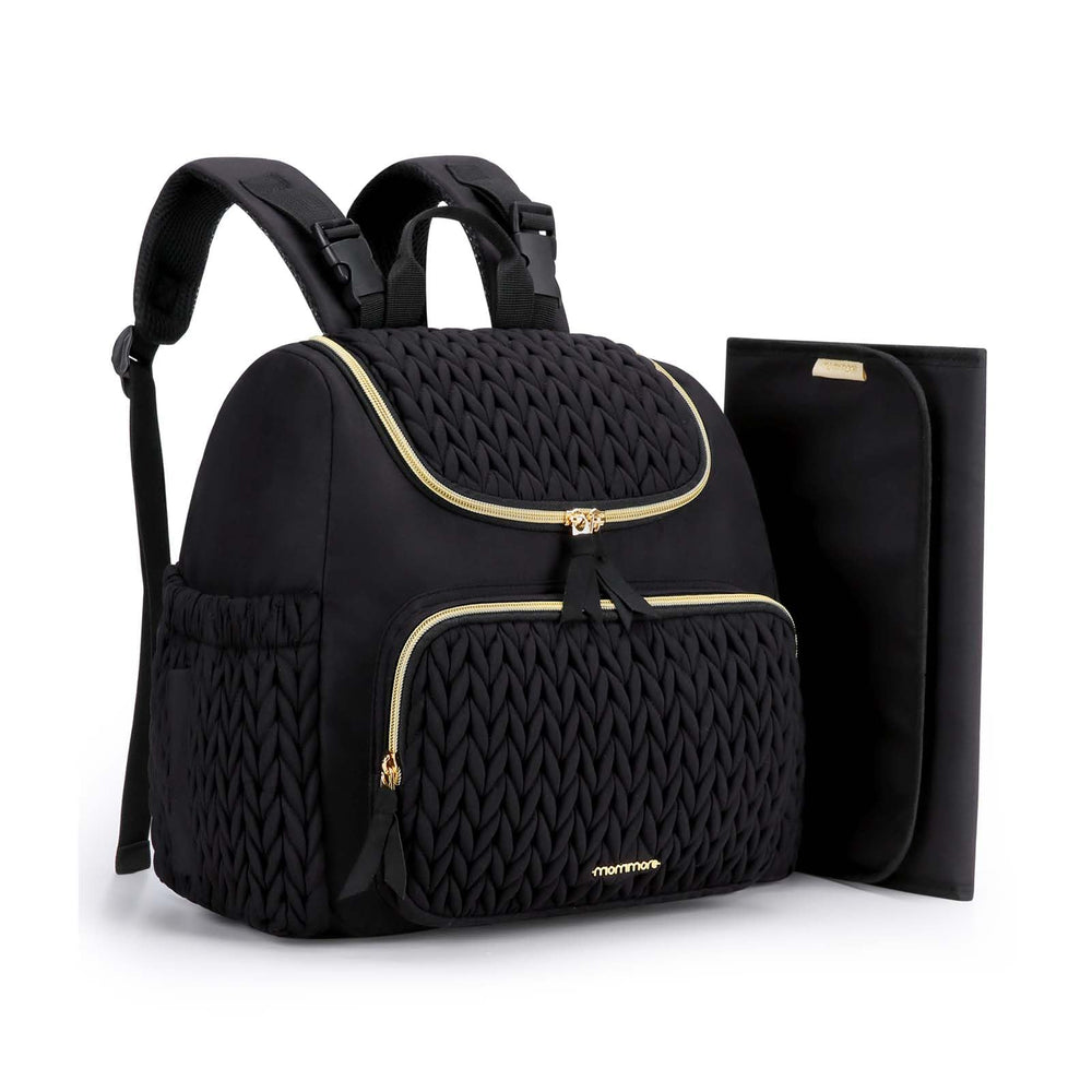 mommore diaper bag small backpack with quilted design for stylish everyday use