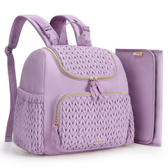 mommore diaper bag small backpack exterior shows chic quilting for everyday mom style