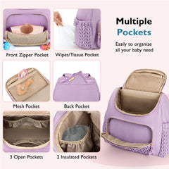 mommore diaper bag small stroller straps attached for hands-free travel
