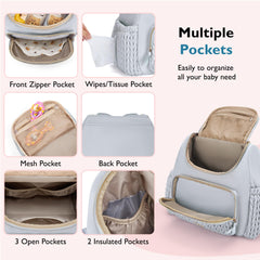 mommore diaper bag small stroller straps enable hands-free shopping