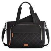 mommore diaper bag tote with small insulated pockets holds bottles on the go