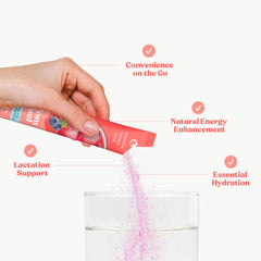 Mommy Knows Best Mom Fuel glass with drink β caffeine-free hydration for new moms.