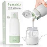 MOMOLIA portable milk warmer front view shows compact travel-ready design for on-the-go feeds