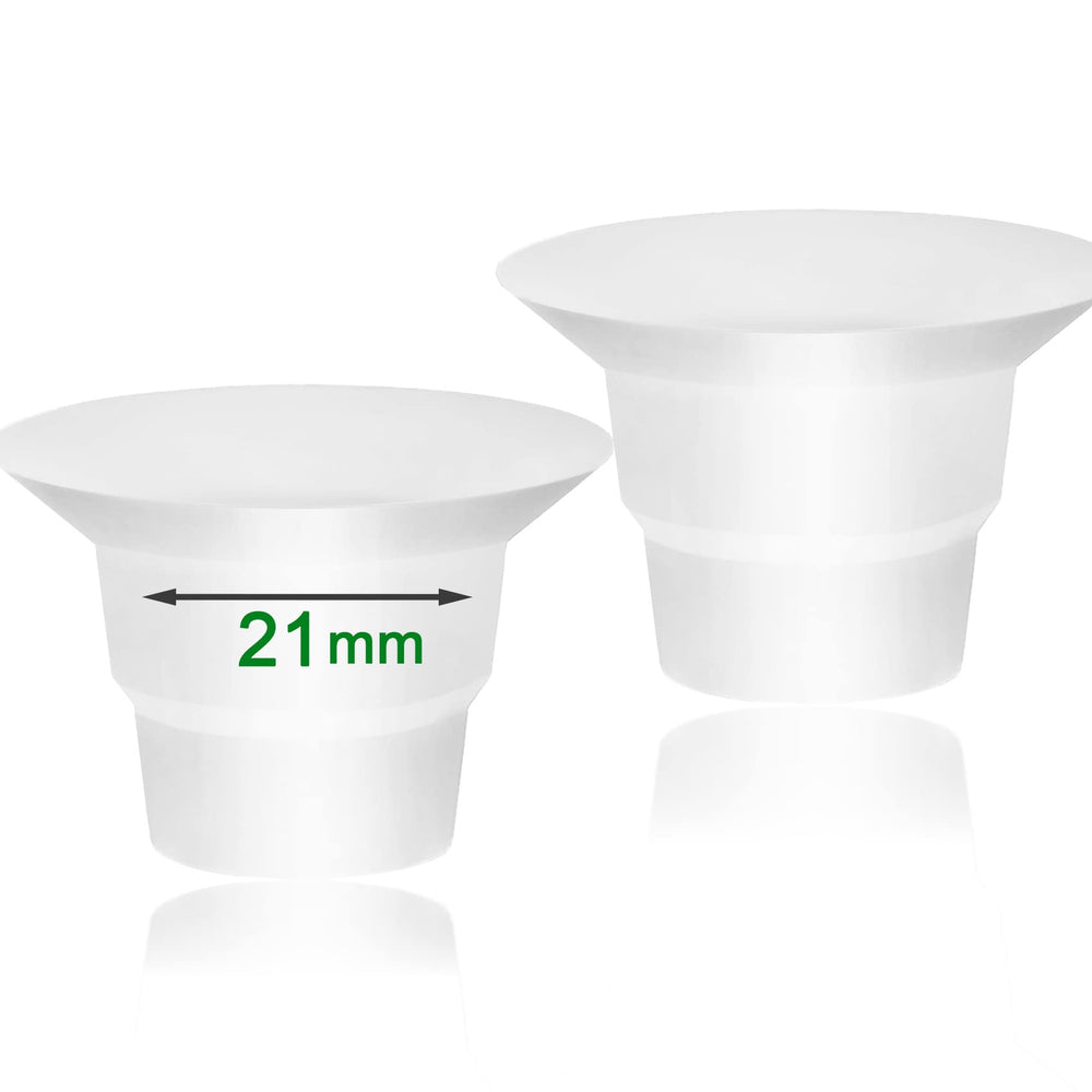 Mompmuir 21mm flange inserts fit Elvie Stride for comfortable pumping.